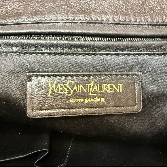 YSL YVES SAINT LAURENT Tribute Tote Shoulder Bag Leather Black - Picture 11 of 14
